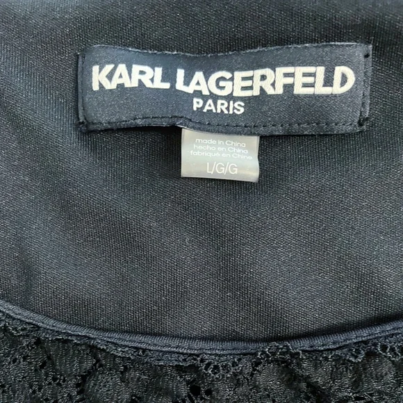 Karl Lagerfeld Paris Black Lace Blouse Women’s Large - Picture 3 of 9